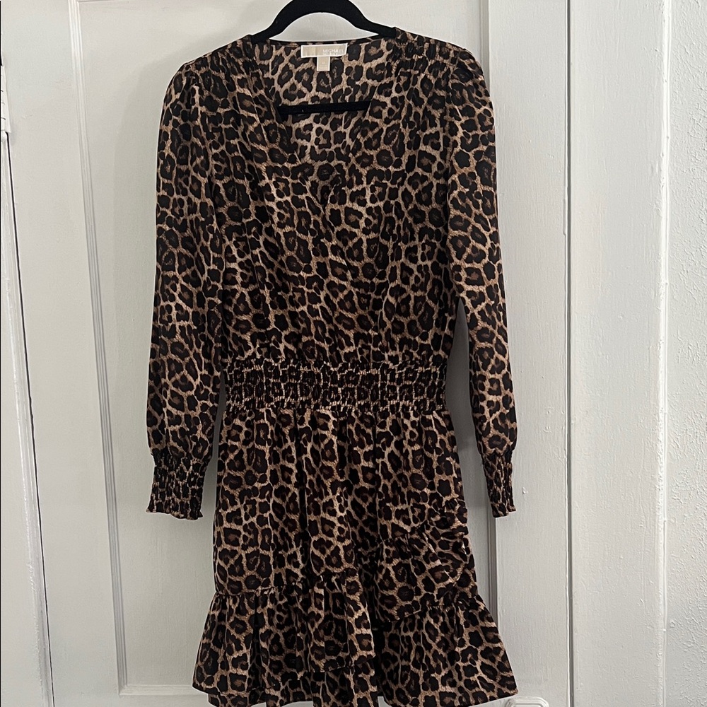 Michael Kors Leopard Print Midi Dress
